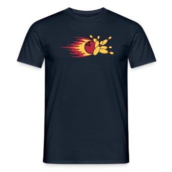 feu rapide flammes bowling épingles bouleversé grè - T-shirt homme - marine - Devant - AI Model Male 178 light (178cm)