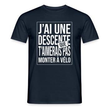 j'ai une descente cadeau homme humour alcool vélo - T-shirt homme - marine - Devant - AI Model Male 178 light (178cm)