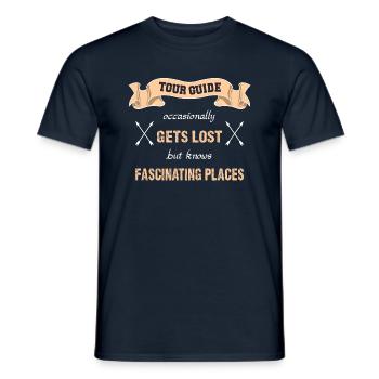 funny shirt tour guide - tour guide - travel - Men's T-Shirt - navy - Front - AI Model Male 178 light (178cm)