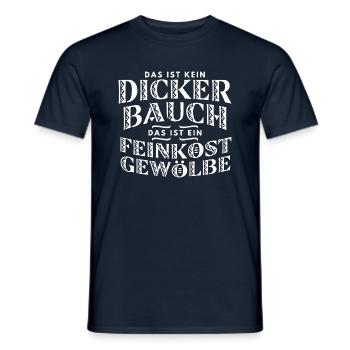 Dicker Bauch, Feinkostgewölbe, Feinschmecker, Fun - Männer T-Shirt - Navy - Vorne - AI Model Male 178 light (178cm)