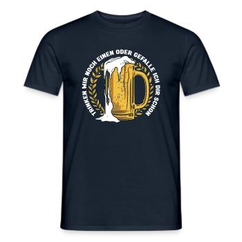Trinken wir noch einen? Lustiger Spruch Funshirt - Männer T-Shirt - Navy - Vorne - AI Model Male 178 light (178cm)