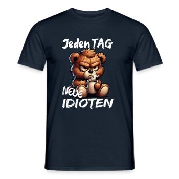 Morgenmuffel- Kaffee Bär - Männer T-Shirt - Navy - Vorne - AI Model Male 178 light (178cm)