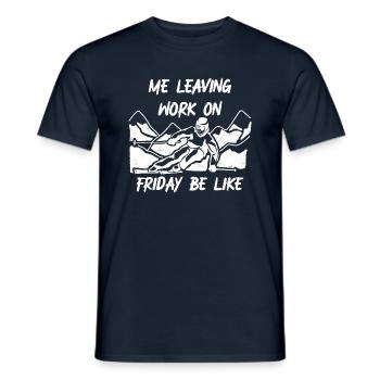 Leaving Work on Friday, Funshirt, Après, Alpen Ski - Men's T-Shirt - navy - Front - AI Model Male 178 light (178cm)