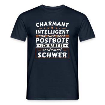 Charmant und intelligent - Postbote Edition - Männer T-Shirt - Navy - Vorne - AI Model Male 178 light (178cm)