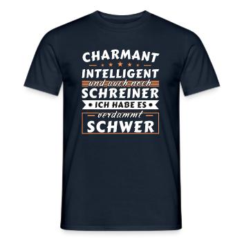 Charmant und intelligent - Schreiner Edition - Männer T-Shirt - Navy - Vorne - AI Model Male 178 light (178cm)