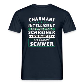 Charmant und intelligent - Schreiner Edition - Männer T-Shirt - Navy - Vorne - AI Model Male 178 light (178cm)