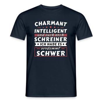 Charmant und intelligent - Schreiner Edition - Männer T-Shirt - Navy - Vorne - AI Model Male 178 light (178cm)
