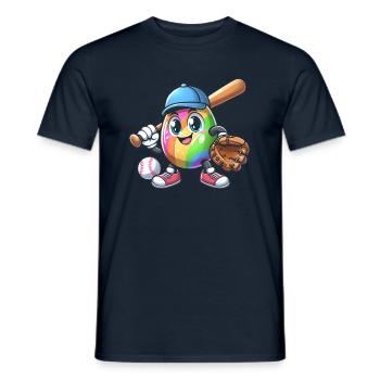 Easter Egg Baseball Design for Baseball Fans - Men's T-Shirt - navy - Front - AI Model Male 178 light (178cm)