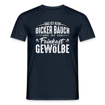 Dicker Bauch, Feinkostgewölbe, Feinschmecker, Fun - Männer T-Shirt - Navy - Vorne - AI Model Male 178 light (178cm)