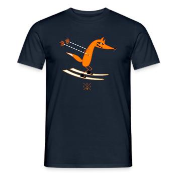Skieur intelligent (b) - T-shirt homme - marine - Devant - AI Model Male 178 light (178cm)