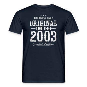 Original seit 2003 - Männer T-Shirt - Navy - Vorne - AI Model Male 178 light (178cm)