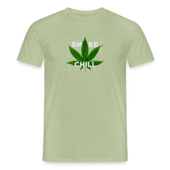 Weed leaf composition - Men's T-Shirt - sage - Front - AI Model Male 178 light (178cm)