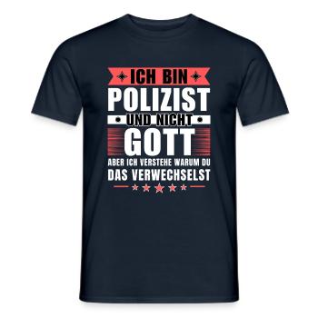 Ich bin Polizist und nicht Gott - Männer T-Shirt - Navy - Vorne - AI Model Male 178 light (178cm)
