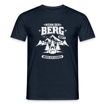 When the mountain calls, I have to go - Men's T-Shirt - navy - Front - AI Model Male 178 light (178cm)