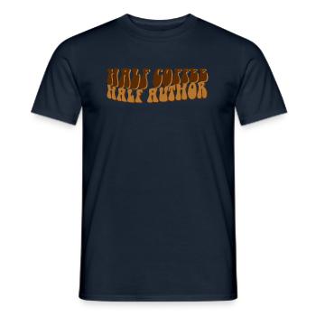 Halb Kaffee halb Autor - Männer T-Shirt - Navy - Vorne - AI Model Male 178 light (178cm)