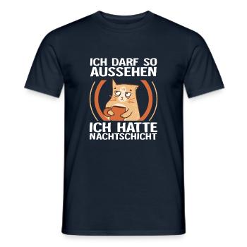 Nachtschicht, Schichtdienst, Nachtdienst, Funshirt - Männer T-Shirt - Navy - Vorne - AI Model Male 178 light (178cm)