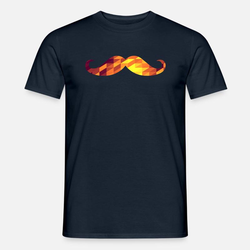 Moustache (Geometric Background) - Männer T-Shirt - Navy