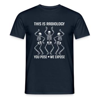 Tanzende Skelette lustiger Radiologie Spruch - Männer T-Shirt - Navy - Vorne - AI Model Male 178 light (178cm)