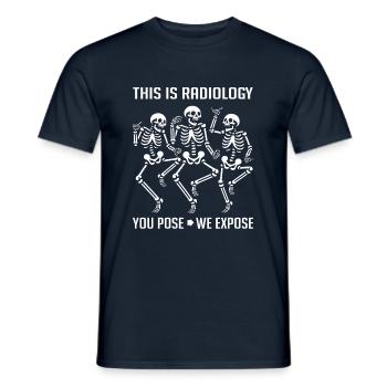 Dancing Skeletons Funny Radiology Saying - Men's T-Shirt - navy - Front - AI Model Male 178 light (178cm)