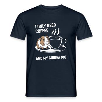 Brauche Kaffee und mein Meerschweinchen - Männer T-Shirt - Navy - Vorne - AI Model Male 178 light (178cm)