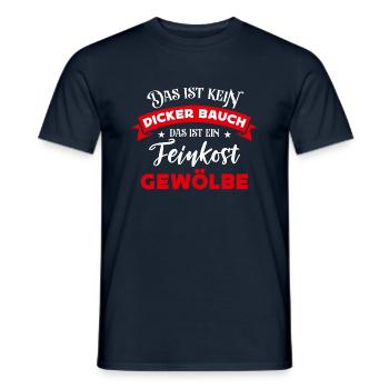 Dicker Bauch, Feinkostgewölbe, Feinschmecker, Fun - Männer T-Shirt - Navy - Vorne - AI Model Male 178 light (178cm)