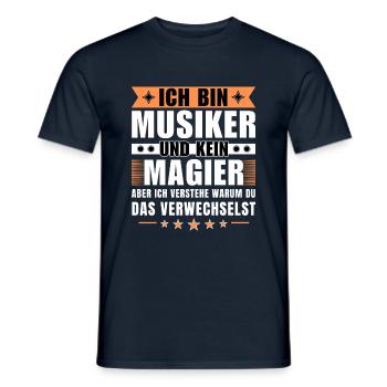 Ich bin Musiker und kein Magier - Männer T-Shirt - Navy - Vorne - AI Model Male 178 light (178cm)