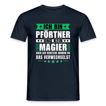Ich bin Pförtner und kein Magier - Männer T-Shirt - Navy - Vorne - AI Model Male 178 light (178cm)