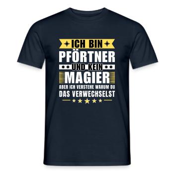 Ich bin Pförtner und kein Magier - Männer T-Shirt - Navy - Vorne - AI Model Male 178 light (178cm)