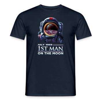 Astronaut 1969 First Man on the Moon - DK Studio - Men's T-Shirt - navy - Front - AI Model Male 178 light (178cm)