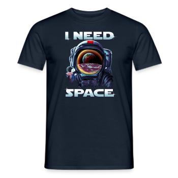 J'ai besoin d'un astronaute spatial sur la Lune avec la Terre - T-shirt homme - marine - Devant - AI Model Male 178 light (178cm)