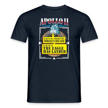 Base de tranquillité Moon Landing Mission Apollo 11 - T-shirt homme - marine - Devant - AI Model Male 178 light (178cm)