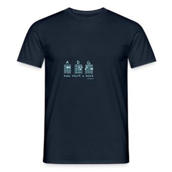now start a band - Men's T-Shirt - navy - Front - AI Model Male 178 light (178cm)