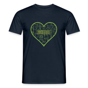 SCIENCE HERZ HEAT - Männer T-Shirt - Navy - Vorne - AI Model Male 178 light (178cm)