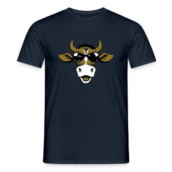 Lunettes de soleil drôles de vache - T-shirt homme - marine - Devant - AI Model Male 178 light (178cm)