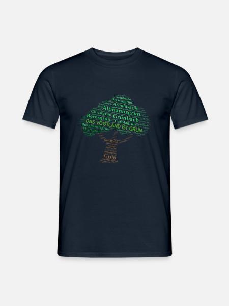 Vogtland Orte grün - Männer T-Shirt - Navy