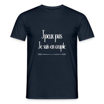 J'peux pas je suis en couple - T-shirt homme - marine - Devant - AI Model Male 178 light (178cm)
