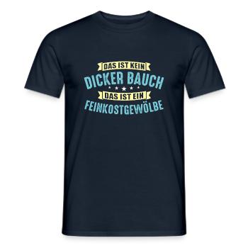 Dicker Bauch, Feinkostgewölbe, Feinschmecker, Fun - Männer T-Shirt - Navy - Vorne - AI Model Male 178 light (178cm)