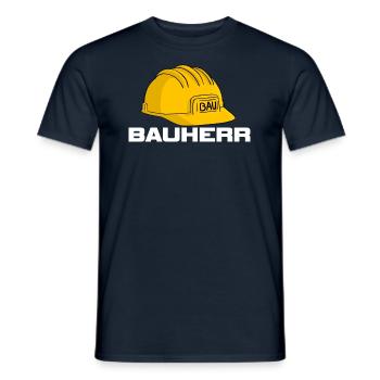 Bauherr Baustellen Helm - Männer T-Shirt - Navy - Vorne - AI Model Male 178 light (178cm)