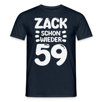 Zack 59 again! Birthday - Men's T-Shirt - navy - Front - AI Model Male 178 light (178cm)