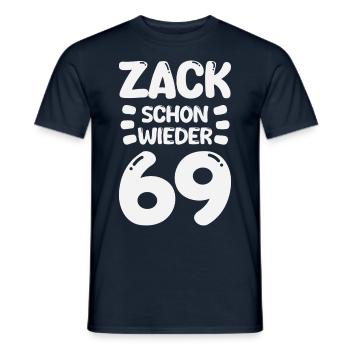 Zack 69 again! Birthday - Men's T-Shirt - navy - Front - AI Model Male 178 light (178cm)