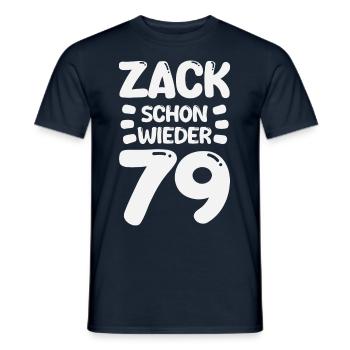 Zack 79 again! Birthday - Men's T-Shirt - navy - Front - AI Model Male 178 light (178cm)