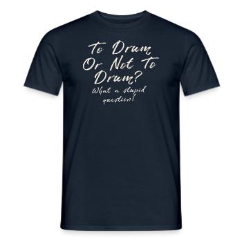 Shakespeare voor drummers - Heren T-shirt - navy - Voor - AI Model Male 178 light (178cm)