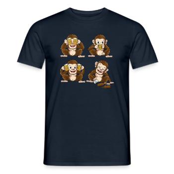 Singe drôle artisanat critique de bière hobby brasseur boire - T-shirt homme - marine - Devant - AI Model Male 178 light (178cm)