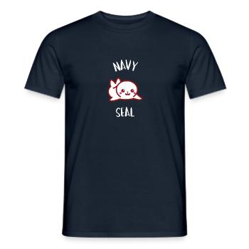 Petit Sceau - Manga Kawaii Seal - T-shirt homme - marine - Devant - AI Model Male 178 light (178cm)