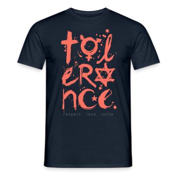 Tolerance artwork - Men's T-Shirt - navy - Front - AI Model Male 178 light (178cm)