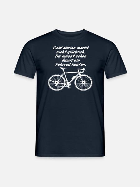 Fahrrad, Rennrad Radsport, Geld Glück Radfahrer - Männer T-Shirt - Navy