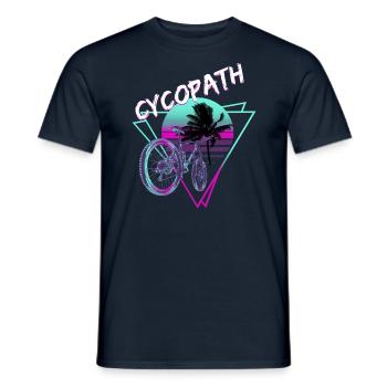 Retro Cycopath Fahrrad Synthwave - Männer T-Shirt - Navy - Vorne - AI Model Male 178 light (178cm)