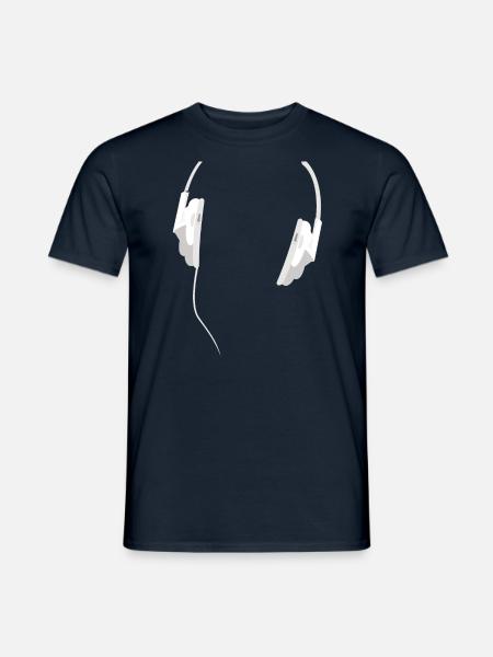 Headphone on Shirt - Männer T-Shirt - Navy