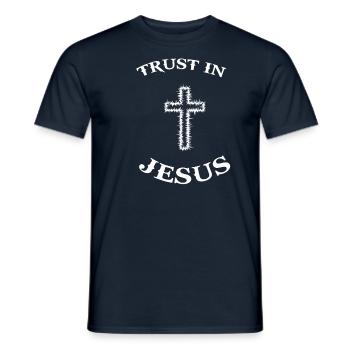 Jesus Christus Messias Religion Erlöser Gott - Männer T-Shirt - Navy - Vorne - AI Model Male 178 light (178cm)
