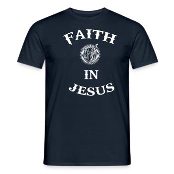 Foi Religion Jésus Christianisme Dieu Dicton - T-shirt homme - marine - Devant - AI Model Male 178 light (178cm)